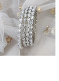 Rhodium Silver  Reverse AD Kundan Bangle | Indian & Pakistani