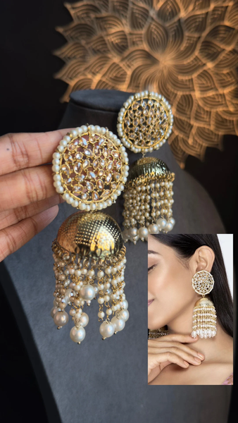 Heeramandi Oversized Pearl Jhumkas - BOLLYWOOD