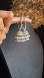 Simple Silver Polki Hoop Jhumkas - BOLLYWOOD