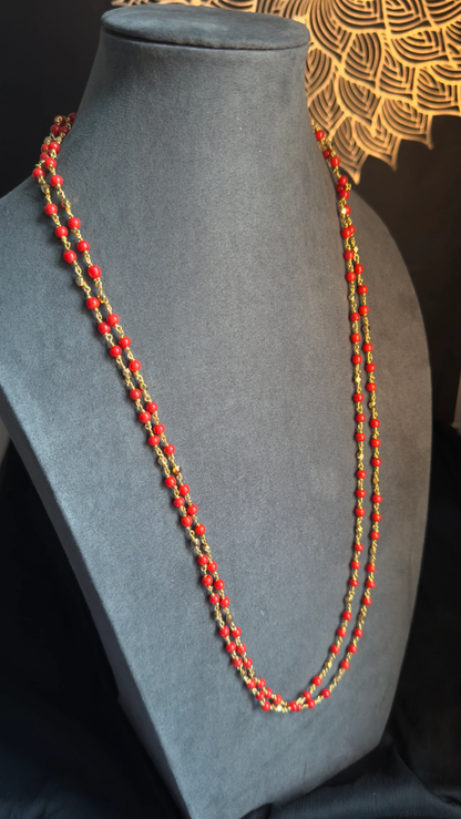 Timeless 23.5ct MicroGold 2-Layer Coral Necklace