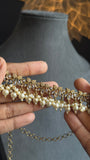 Trendy bronze  Gold Kundan AD Choker Earrings  Tikka - BOLLYWOOD