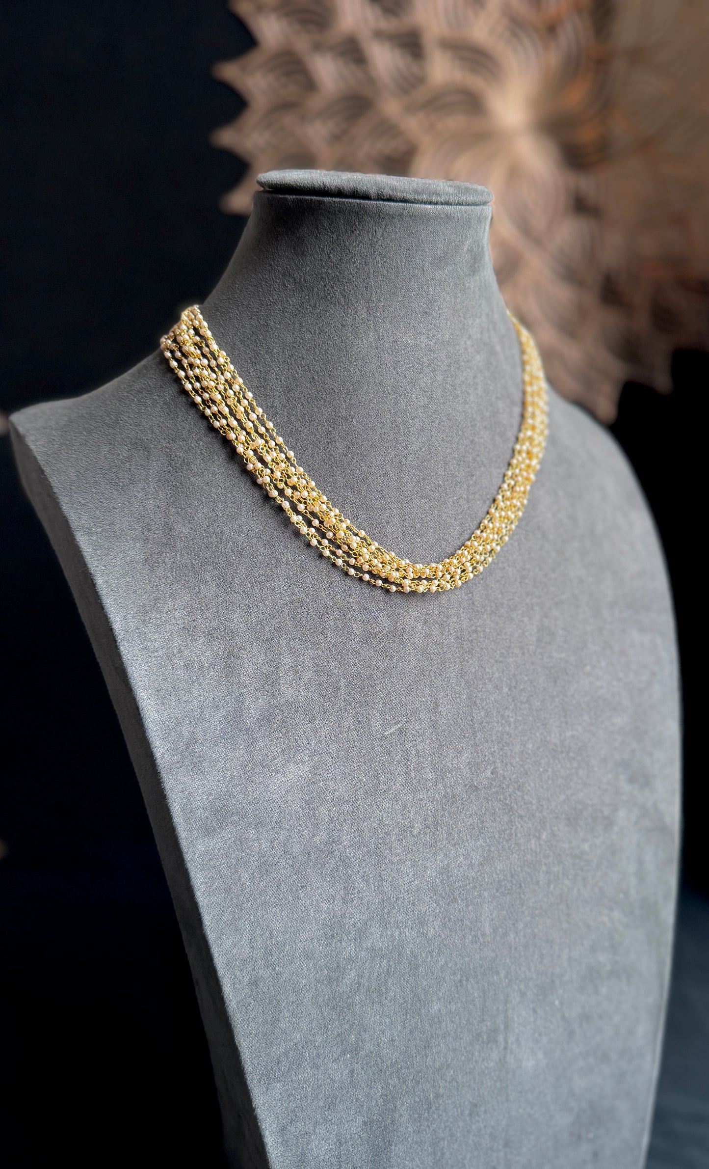 Short 8 Layer Pearl Necklace - TRADITIONAL