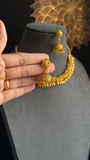 Cluster pearl matt gold Gold South Indian jewelry Necklace jhumka Set  - TRADITIONAL