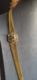 Emerald gold Plated american diamond Raani Haar Necklace Set - LONG NECKLACE