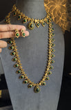 Bridal Set Long and short Palakka Kerala Manga palakka Neckpiece- Vine Gold South Indian jewelry long Necklace Set - TRADITIONAL- Vine Gold South Indian jewelry long Necklace Set - TRADITIONAL (Copy)