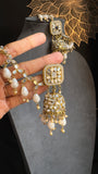 Bahubali Faux Kundan and Pearl Jhumka Earrings  - BOLLYWOOD