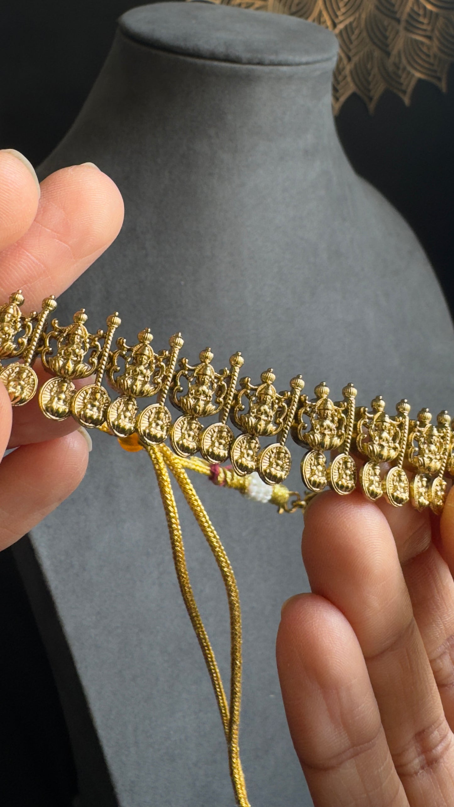 Nagshi Coin Lakshmi Necklace Set- TEMPLE