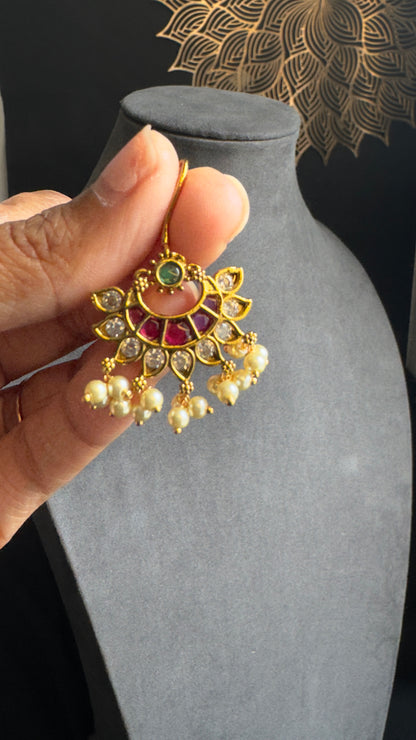 Hoop Style Gold plated South Indian Earrings -FUSION