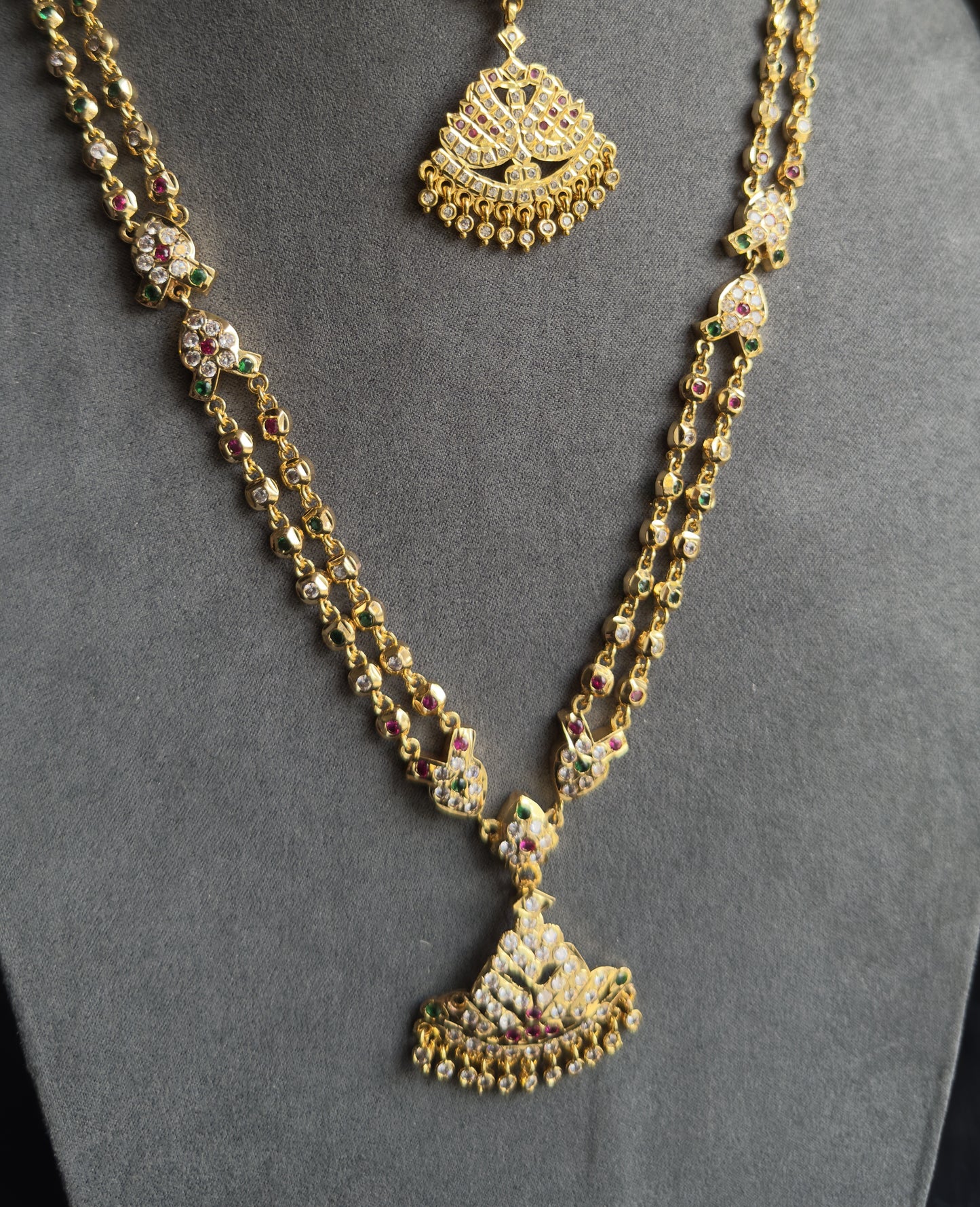 South Indian Long Gold Atigai Necklace – Traditional Jewellery