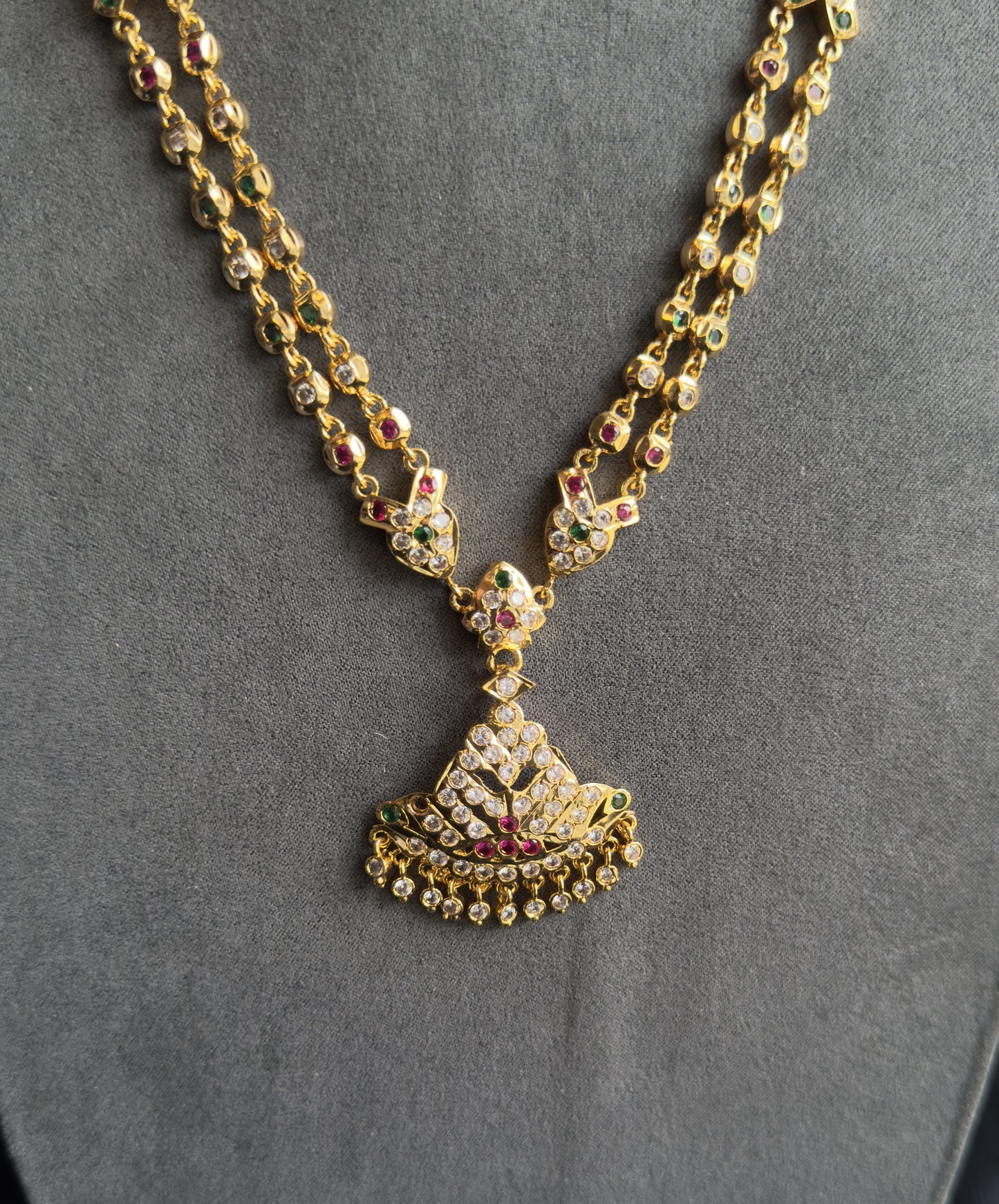South Indian Long Gold Atigai Necklace – Traditional Jewellery