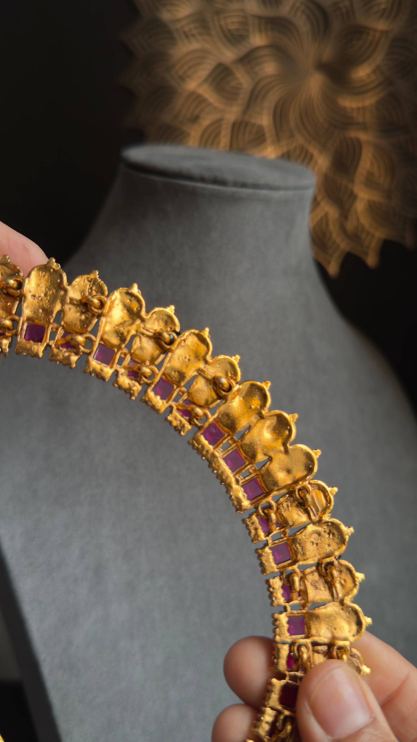 Kerala Nagapadam Choker Set | Traditional Green Palakka Necklace & Earrings | South Indian Temple Jewellery | South Indian Wedding Choker