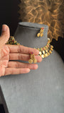 Panoply Kerala Kaasu Mala Choker Set | Traditional Coin Temple Jewelry with Ruby  Green Stones | Lakshmi Coin Necklace & Earrings