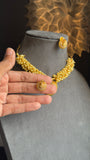 Panoply Hasli tube Lakshmi Pearl Choker Set | Gutta Pusalu Style Temple Necklace with Lakshmi Stud Earrings | South Indian Bridal Jewelry