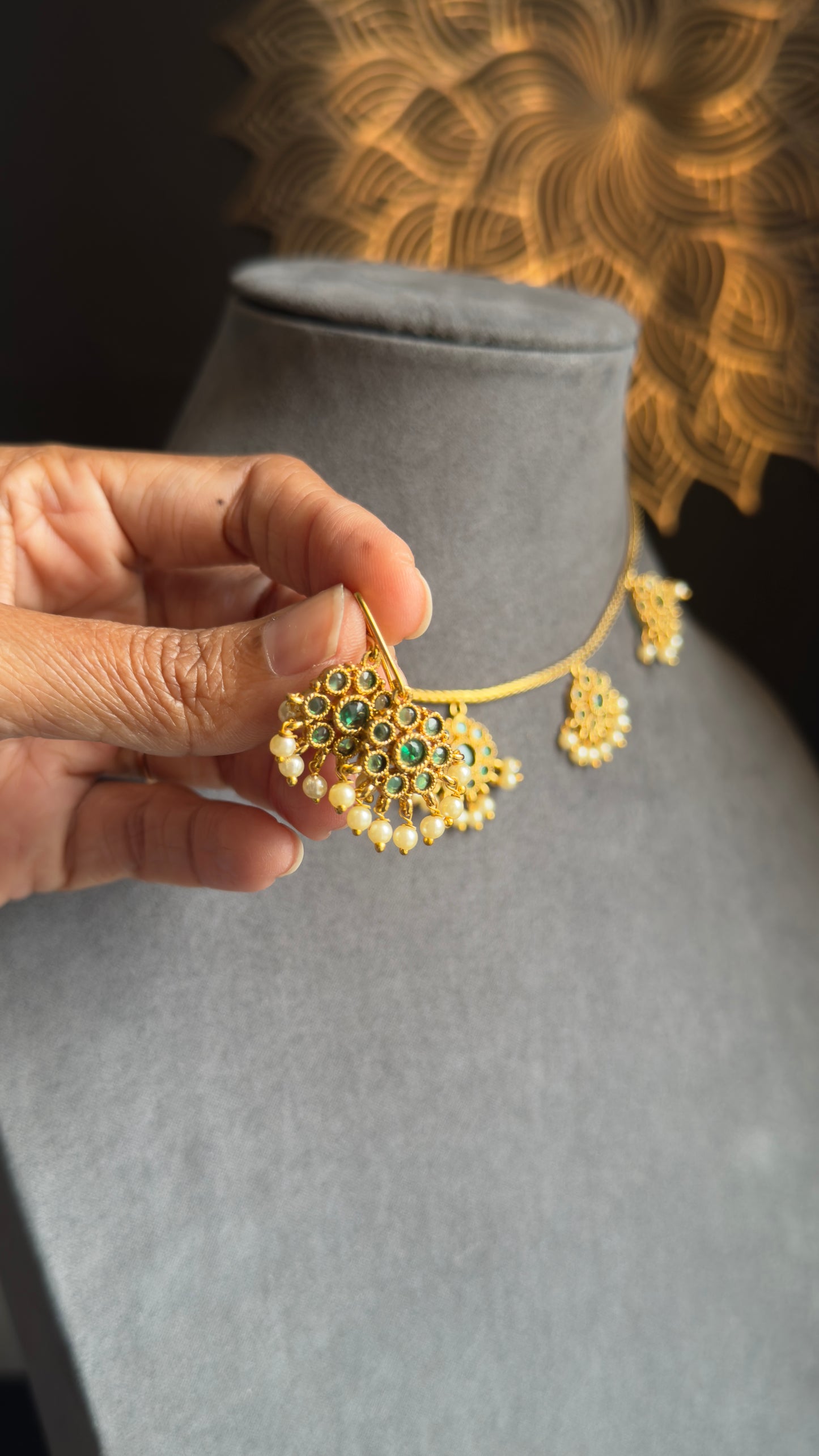 Unique Multi Pendant Drops Kemp Necklace Set - FUSION
