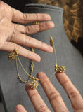 Panoply Delicate Invisible Multi Pendant Gold Indian Necklace Set with Earings- FUSION