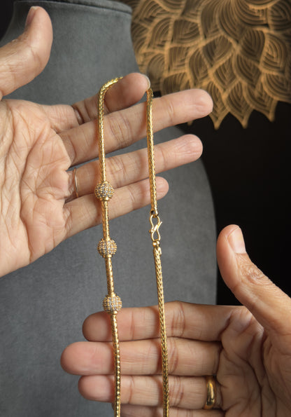 Side Pendant Thali Mogapu Chain  Long Necklace Set South Indian Jewelry