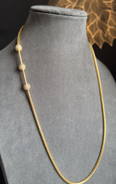 Side Pendant Thali Mogapu Chain  Long Necklace Set South Indian Jewelry