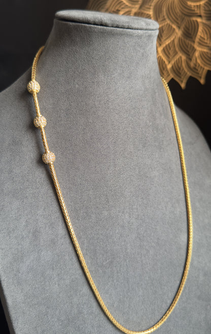 Side Pendant Thali Mogapu Chain  Long Necklace Set South Indian Jewelry