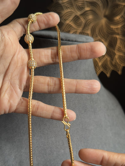 Side Pendant Thali Mogapu Chain  Long Necklace Set South Indian Jewelry