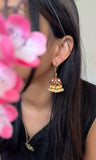 Hoop Style Lotus Jhumka Earrings - FUSION