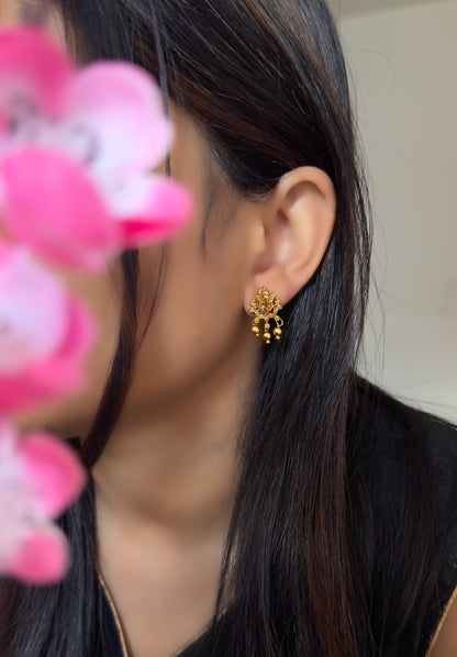 Ganesh Elephant Face Stud Earrings -  TEMPLE