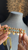 Green Closed neck Choker South Indian Jewelry Set