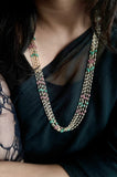 Long Pastel 5 Layered Pearl Necklace - LONG NECKLACE