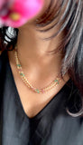 Short Pastel 3 Layer Pearl Necklace, Traditional - BUDGET