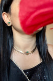 Crescent/ Diya Inspired Lotus Coin Necklace with Earrings Necklace Set South Indian jewelery