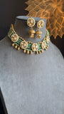 Dainty Rajwadi Pearl Necklaec; Drop Jhumka - BOLLYWOOD