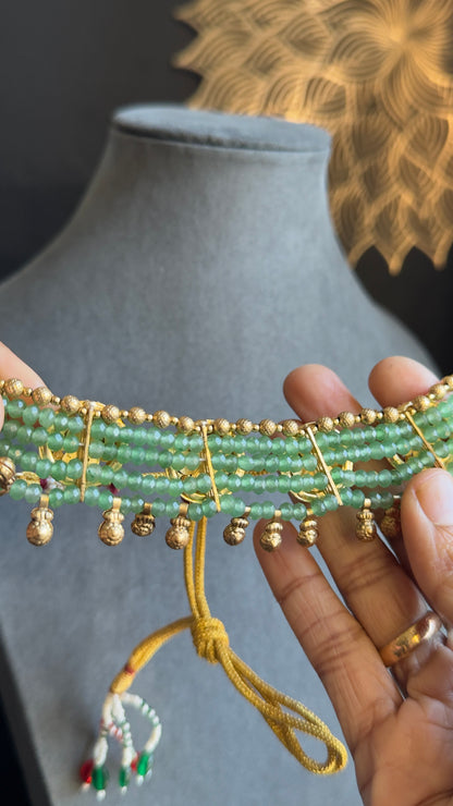 Dainty Rajwadi Pearl Necklaec; Drop Jhumka - BOLLYWOOD