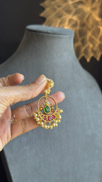 Hoop Style Gold plated South Indian Earrings -FUSION