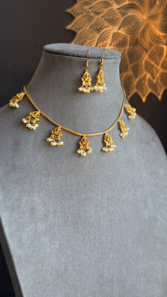 Unique Multi Pendant Drops Kemp Necklace Set - FUSION