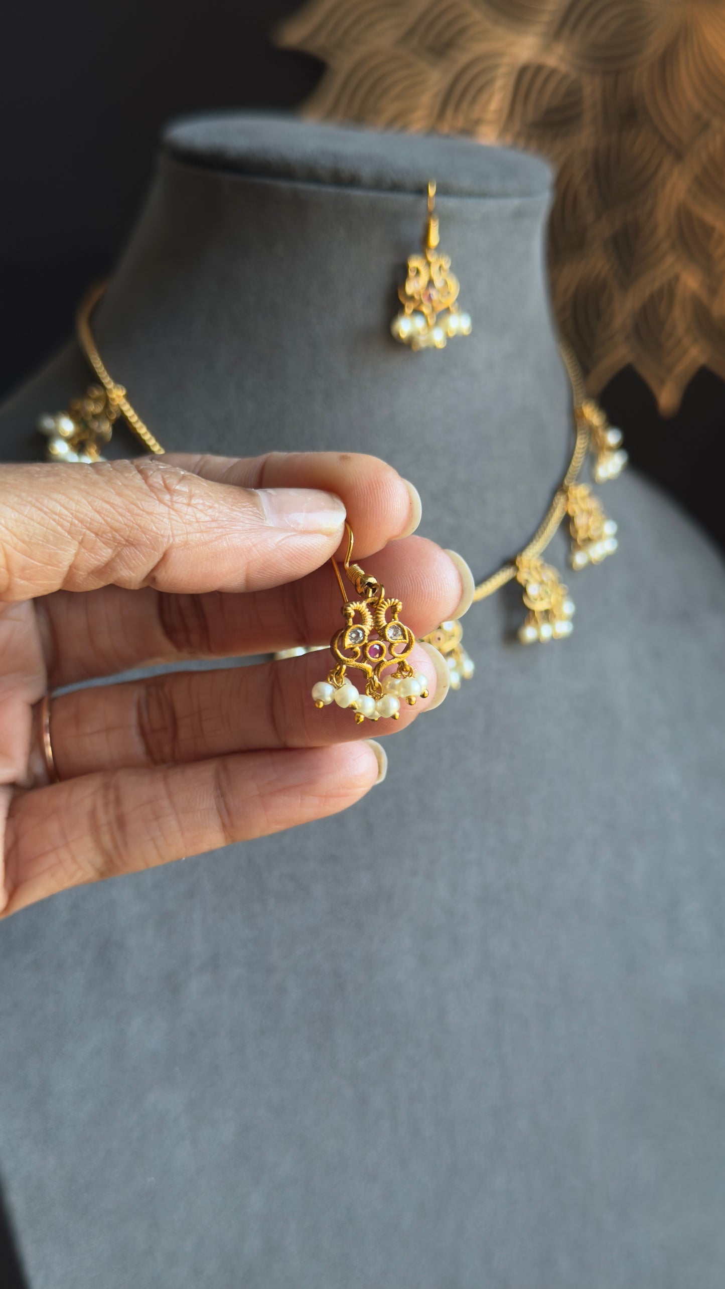 Unique Multi Pendant Drops Kemp Necklace Set - FUSION