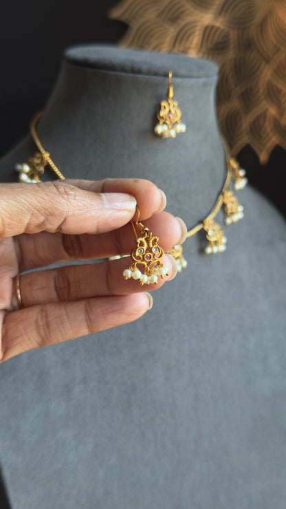 Unique Multi Pendant Drops Kemp Necklace Set - FUSION