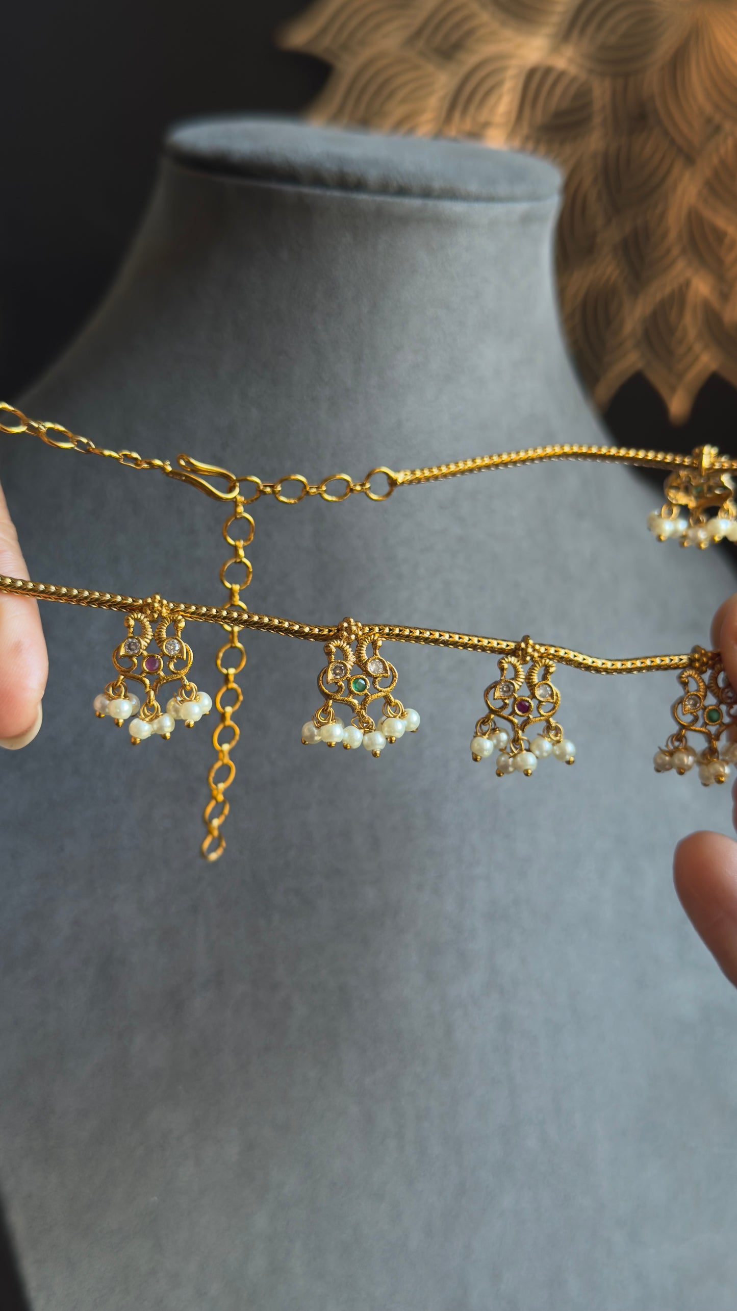 Unique Multi Pendant Drops Kemp Necklace Set - FUSION