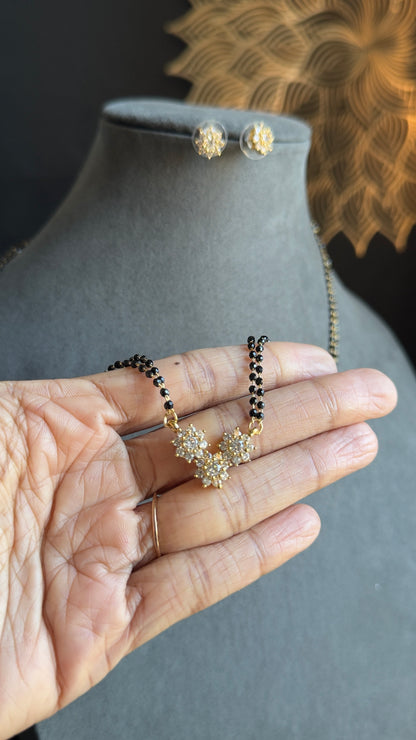 American diamond Zirconia stones Mangalsutra Set -  Indian Bridal Jewelry