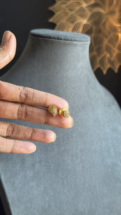 Trending Paisley delicate Invisible Multi Pendant Gold Indian Necklace Set with Earings- FUSION