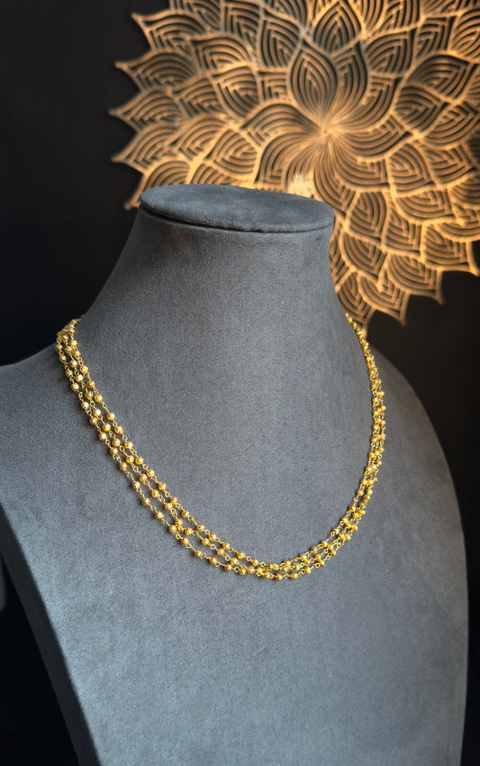 Short  Layered Gold bead Necklace - BUDGET