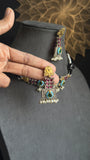 Unique Handmade Indo western Dual-Tone Silver Indian Jewelry Choker Set | German silver necklace set
