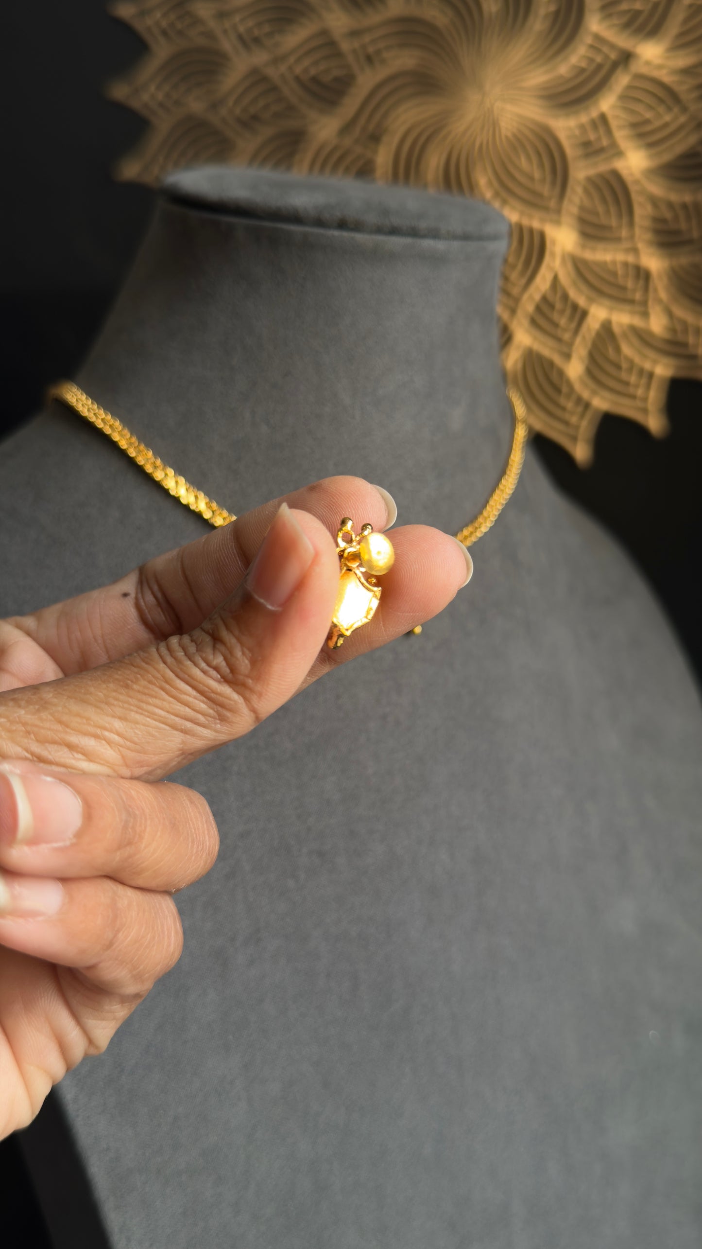 Palakka Kerala gold Necklace with stud earrings| Traditional Jewellery UK