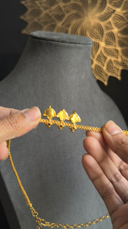 Palakka Kerala gold Necklace with stud earrings| Traditional Jewellery UK