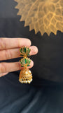 Lotus Enamel Jhumka Earrings with Pearl Drops – South Indian Jewellery UK