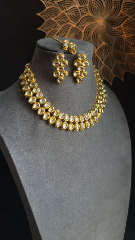 Kundan Choker Tikka Set with Meenakari  - BOLLYWOOD