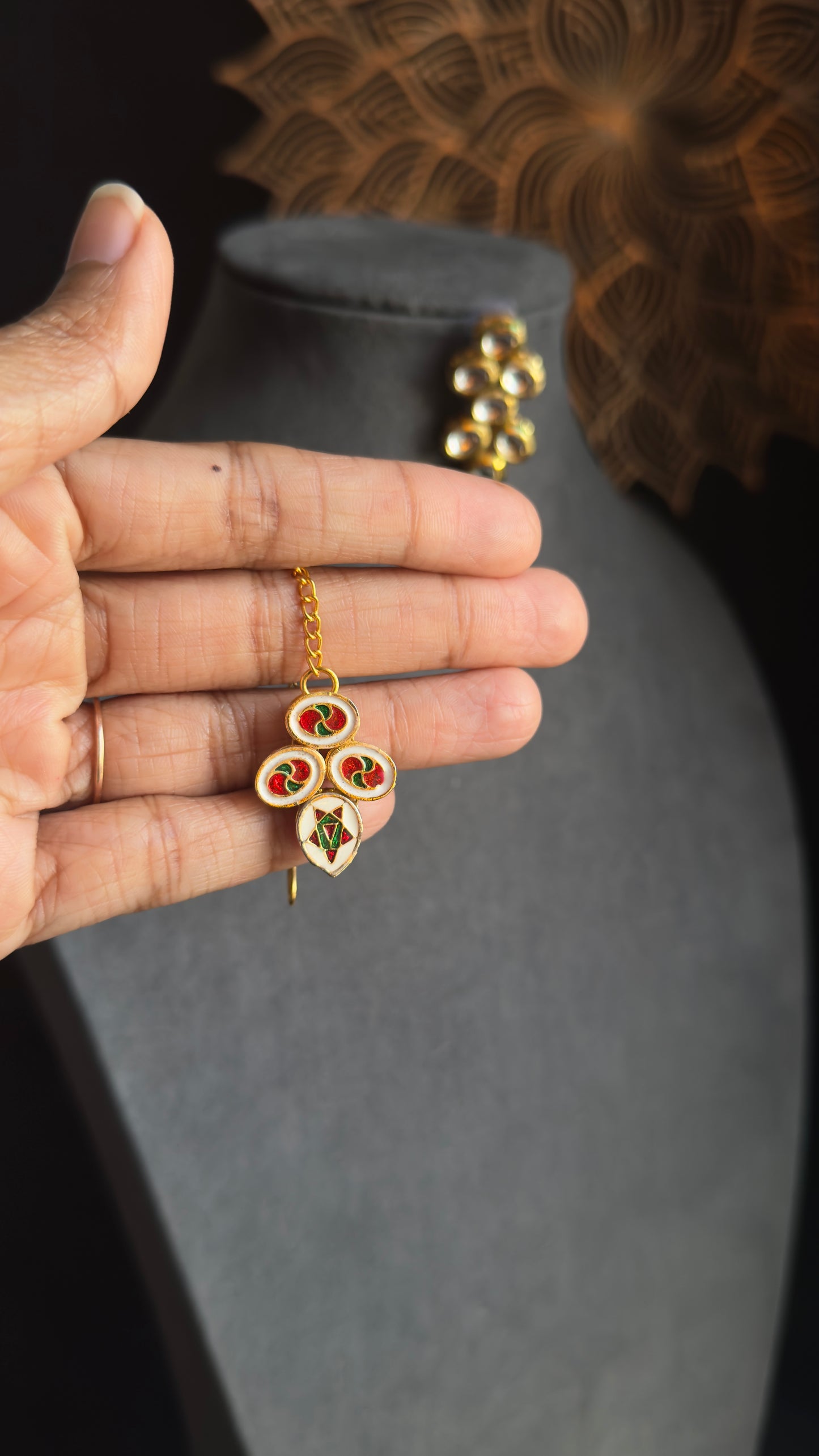 Kundan Choker Tikka Set with Meenakari  - BOLLYWOOD