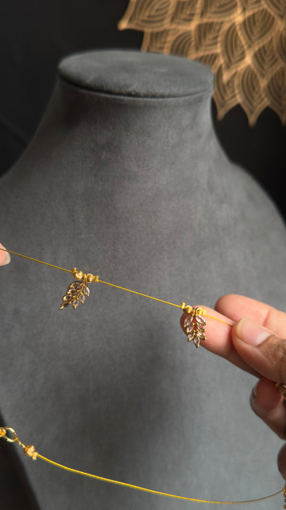 Gold AD Invisible Necklace Set with earrings – Indian Jewellery UK
