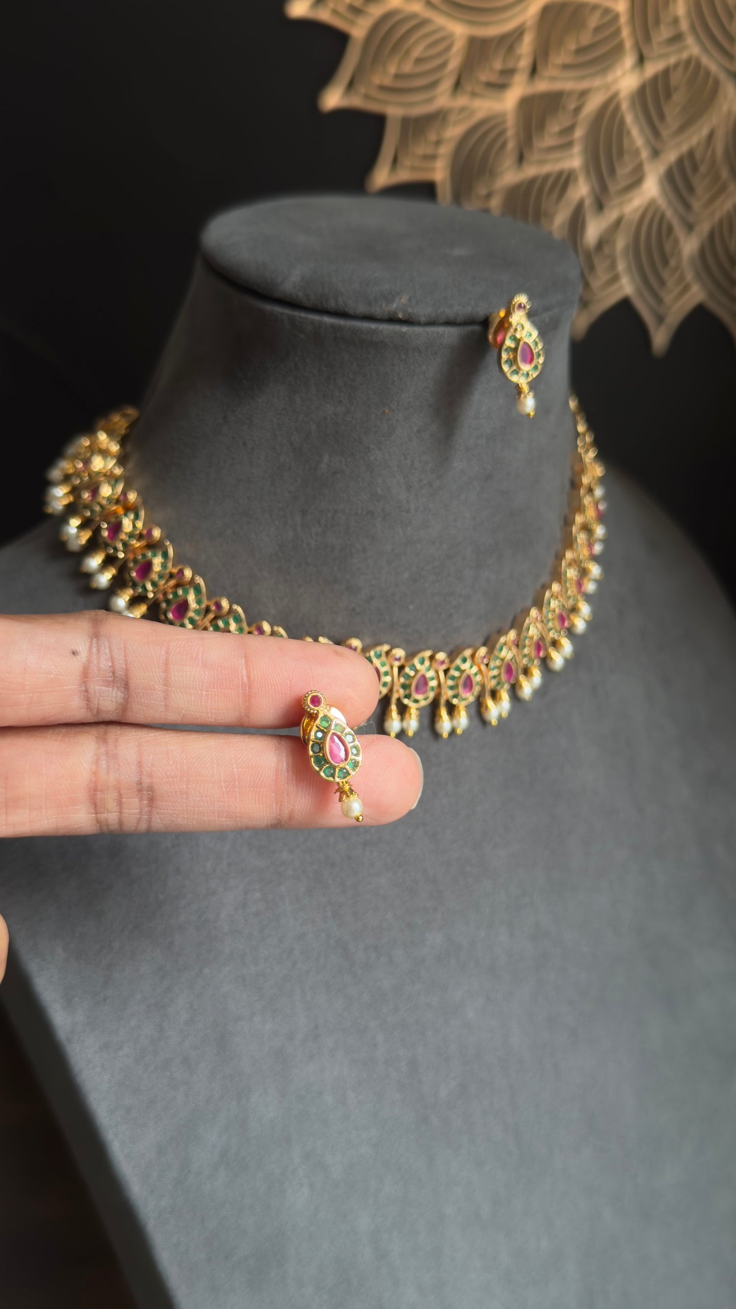 Paisley mango necklace Set - South Indian TRADITIONAL