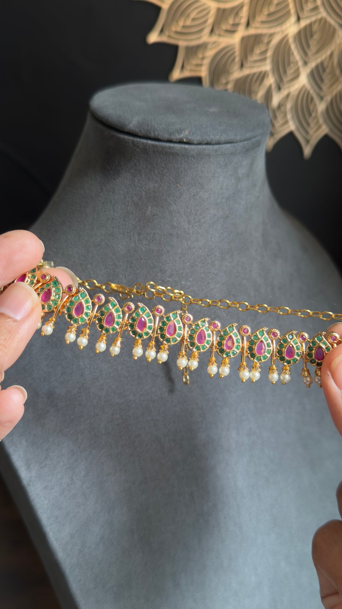 Paisley mango necklace Set - South Indian TRADITIONAL