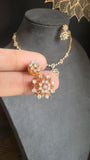 American Diamond Gold Pendant Necklace drop Earrings