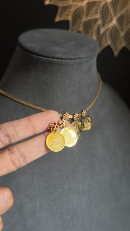 Temple coin microgold Traditional South Indian Necklace